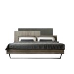 Κρεβάτι "ΜΟΡΦΕΑΣ" διπλό σε χρώμα σταχτί-γκρι σκούρο 160x200