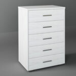 Συρταριέρα με 5 συρτάρια σε χρώμα λευκό ρουστίκ 60x45x90