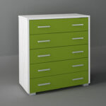 Συρταριέρα με 5 συρτάρια σε χρώμα λευκό ρουστίκ-λαχανί 80x45x90