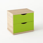 Κομοδίνο παιδικό "Taz" χρώμα δρύς-λαχανί 50x40x45εκ.