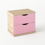 Κομοδίνο παιδικό "Taz" χρώμα δρύς-ροζ 50x40x45εκ.