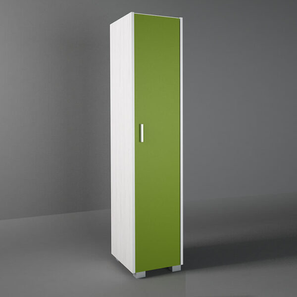 Ντουλάπα παιδική μονόφυλλη σε χρώμα λευκό ρουστίκ-λαχανί 48x50x180