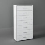 Συρταριέρα με 7 συρτάρια σε χρώμα λευκό ρουστίκ 60x45x123