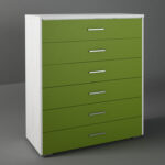 Συρταριέρα παιδική με 6 συρτάρια σε χρώμα λευκό ρουστίκ-λαχανί 90x45x1,08