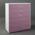 Συρταριέρα παιδική με 6 συρτάρια σε χρώμα λευκό ρουστίκ-ροζ 90x45x1,08