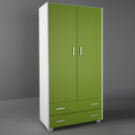 Ντουλάπα δίφυλλη σε χρώμα λευκό ρουστίκ-λαχανί 85x50x180