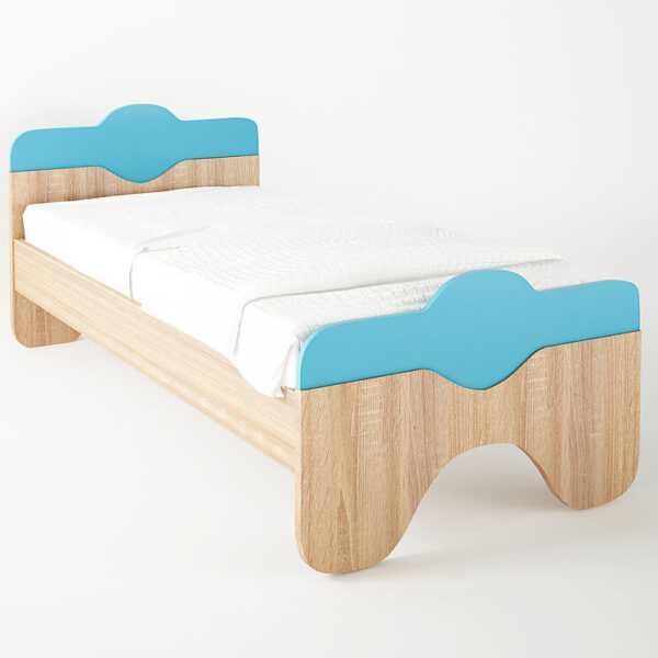 Κρεβάτι "TAZ" μονό σε χρώμα δρυς-σιέλ 90x190