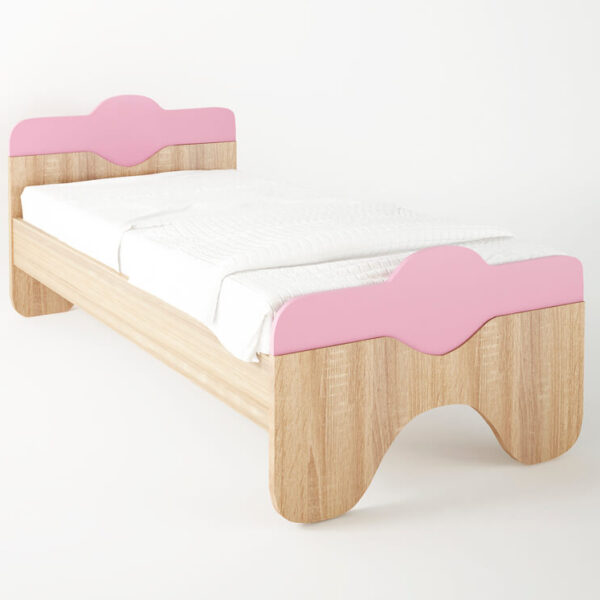 Κρεβάτι "TAZ" μονό σε χρώμα δρυς-ροζ 90x190
