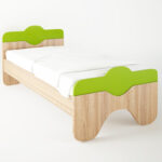 Κρεβάτι "TΑΖ" ημίδιπλο σε χρώμα δρυς-λαχανί 110x190