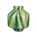Βάζο "Verdo" Striped Γυάλινο Πράσινο PU H. 22 cm D. 19 cm - Image 2