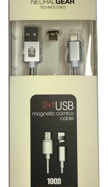 NG ΜΑΓΝΗΤΙΚΟ ΚΑΛΩΔΙΟ DATA+CHARGE 2 ΣΕ 1, MICRO USB+LIGHTNING