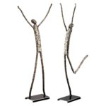 Φιγούρα Άτομο 'Emotion' Μέταλλο Ασημί 2Τμχ 5.5x17x36cm