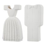 Βάζο 'Bridal Couple' Κεραμικό Λευκό 2Τμχ 6x12x25cm - Image 2