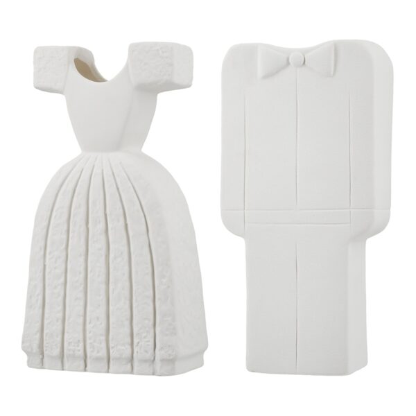Βάζο 'Bridal Couple' Κεραμικό Λευκό 2Τμχ 6x12x25cm