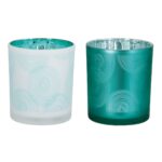 Φανάρι Γυάλινα Σκεύη Πράσινο Λευκό 2 2 Ποικιλία D9X10Cm D9X10Cm - Image 2