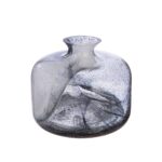 Βάζο Κολάρο 'Fumo' Γυαλί Μαύρο/Λευκό 18.5x22cm