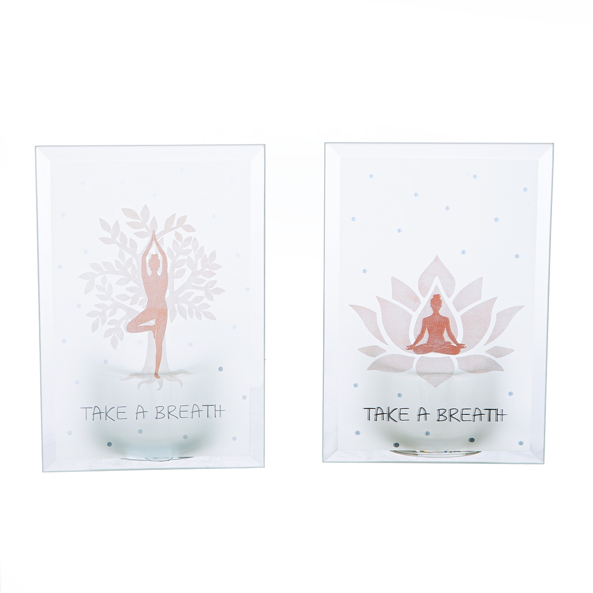 55205gilde-4 Ρεσώ Θήκη "Namaste" Γυάλινο Brown Λευκό PU 12 Pcs. Assorted 8x5x12cm - Image 1