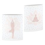 Διακοσμητικό Φως (LED) Έλλειψη 'Namaste' Yoga Χαρτί Λευκό 2Τμχ 6x13x16cm