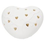 Διακοσμητικό Αντικείμενο (Led) Καρδιά Πορσελάνη Λευκό 10X9X5Cm 10X9X5Cm - Image 2