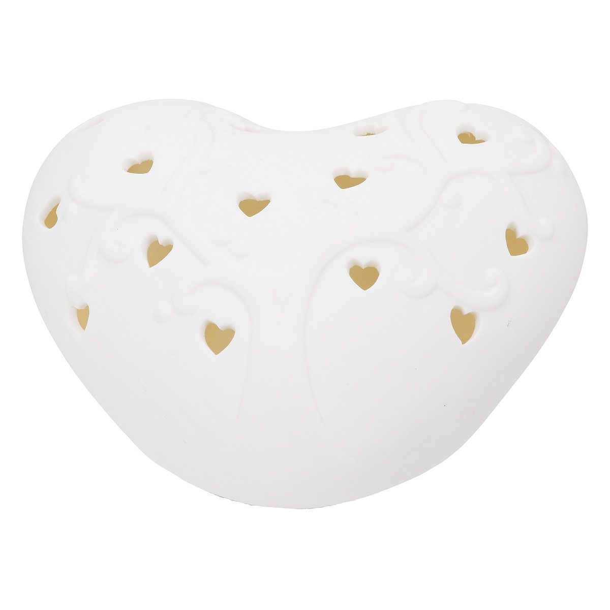 56230gilde-2 Διακοσμητικό Αντικείμενο (Led) Καρδιά Πορσελάνη Λευκό 16X14X8Cm 16X14X8Cm - Image 1