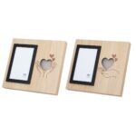 Κορνίζα (Led) Ορθογώνια Καρδιά Μοτίφ Mdf Καφέ 2 Ποικιλία 25X3X22Cm 25X3X22Cm - Image 2