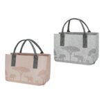 Τσάντα Ορθογώνια Μοτίφ Ελέφαντα Felt Μπεζ Ανοιχτό Γκρι 2 Ποικιλία 40X25X26Cm 40X25X26Cm - Image 2
