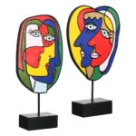 Sculpture Face Motif Συνθετική Ρητίνη Πολύχρωμη 2 Ποικιλία 20X7X35Cm 20X7X35Cm - Image 2
