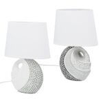 Επιτραπέζιο φωτιστικό Στρογγυλό Κεραμικό Γκρι Λευκό 2 Ποικιλία 20X12X29Cm 20X12X29Cm