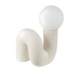 Επιτραπέζιο Φωτιστικό Organic Ceramic Beige White 18X17X30Cm 18X17X30Cm - Image 2