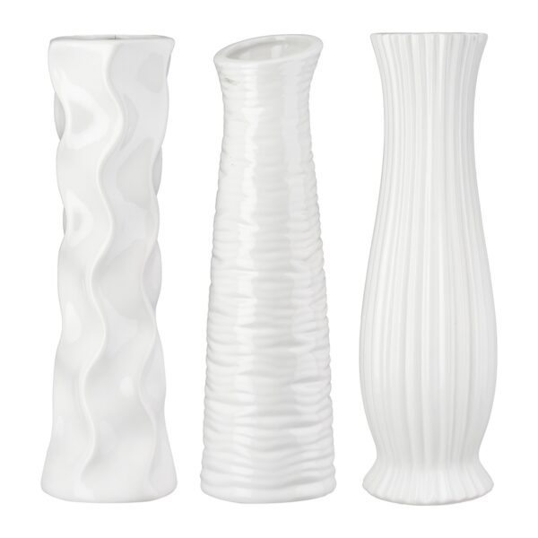 Βάζο Κεραμικό Λευκό Ποικιλία 3 φορές D9X34Cm D9X34Cm