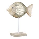 Stand Relief Fish Mango Wood Φυσικά Χρώματα 21X7X25Cm 21X7X25Cm