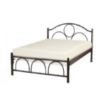 Κρεβάτι "Κύκλος" μεταλλικό διπλό σε χρώμα καφέ 150x200