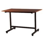 Τραπέζι μεταλλικό σε χρώμα μαύρο/καφέ 80x130