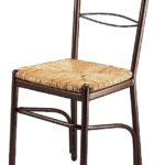 Καρέκλα με φυσική ψάθα σε χρώμα καφέ 40x36x90