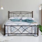 Κρεβάτι "ΡΟΜΒΟΣ NEW" διπλό μεταλλικό σε χρώμα σκουριά 160x200