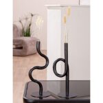 Διακοσμητικό Βάζο "Curve" Μέταλλο Μαύρο PU Pcs. Assorted 11x10x26.5cm - Image 2