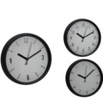 Ρολόι Τοίχου Μαύρο/Πλαστικό Φ20cm Σε 3 Σχέδια