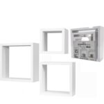 Σετ Ράφια Κυβικά Λευκά Ξύλο 25x25x9cm/20x20x9cm/15x15x9cm 3Τμχ