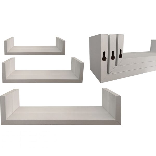 Ράφια Τοίχου Λευκό MDF 42x20x10cm 3Τμχ