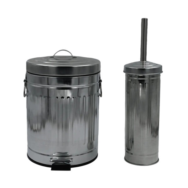 Κάδος πεντάλ “TRENDY” από μέταλλο σε ασημί χρώμα 5lt