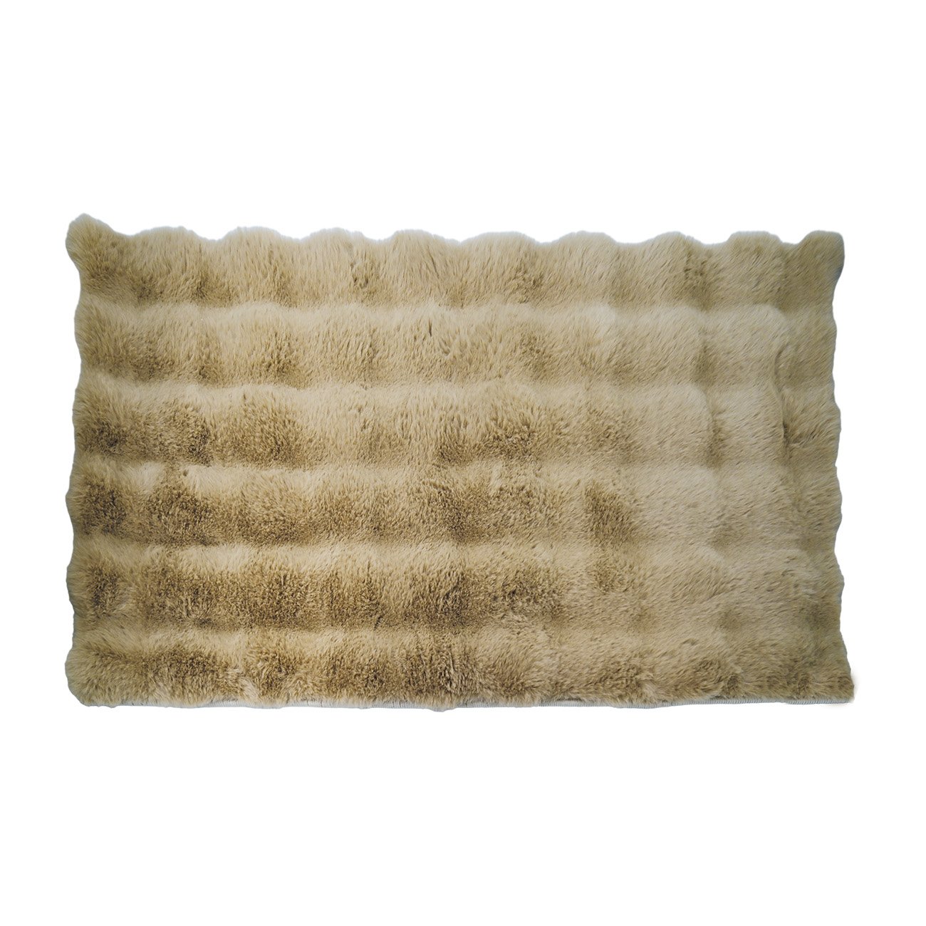 700-01297 Χαλί "BUBBLE" με ανάγλυφο πέλος γούνας σε χρώμα μπεζ 65x180 - Image 1
