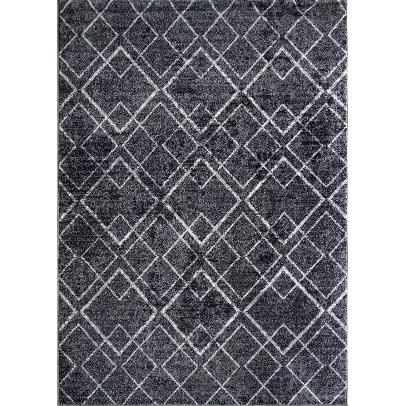 700-01306 Χαλί "FAYNO" σε χρώμα σκούρο γκρι/λευκό 80x150 - Image 1