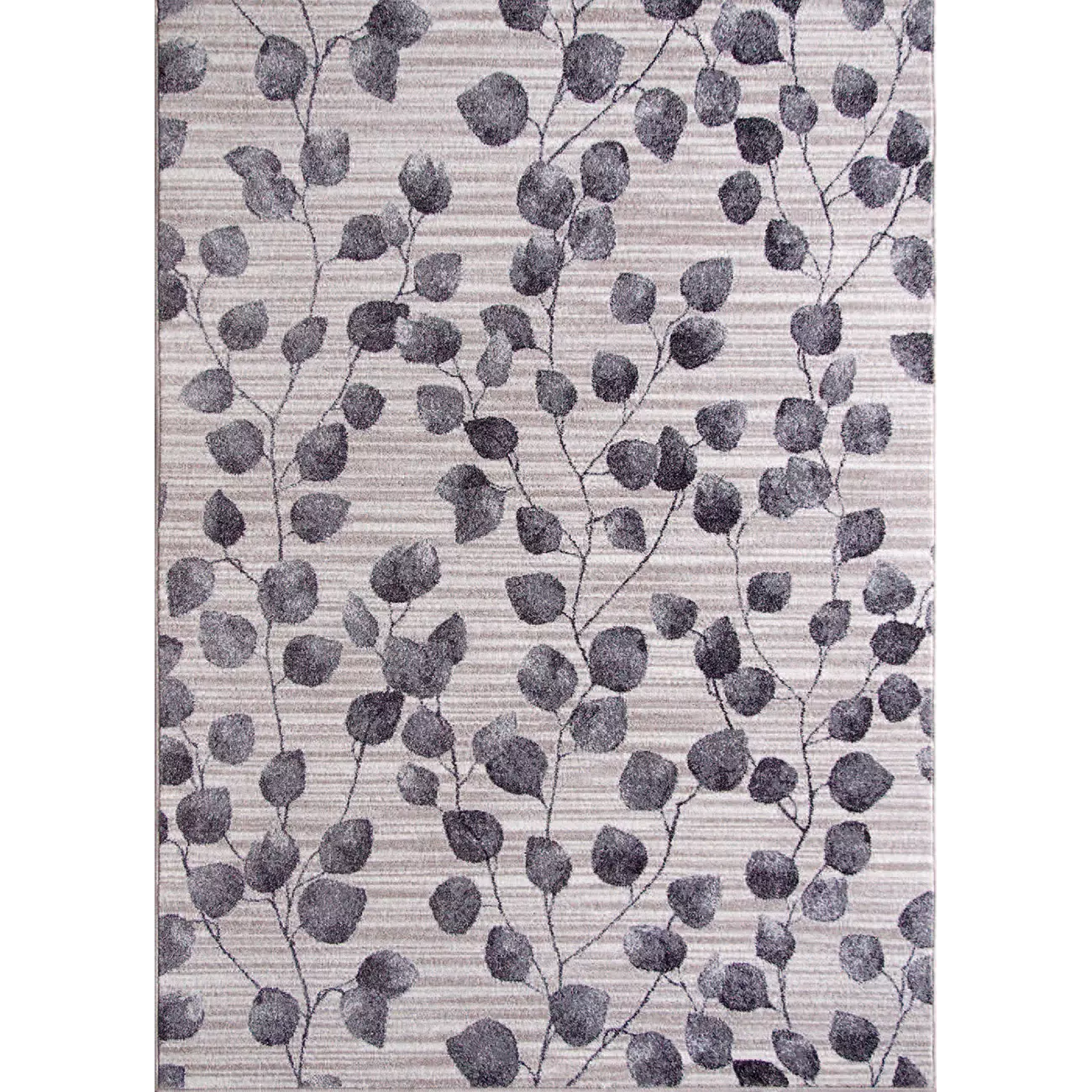 700-01308 Χαλί "FAYNO" σε χρώμα μπεζ με γκρι φύλλα 80x150 - Image 1