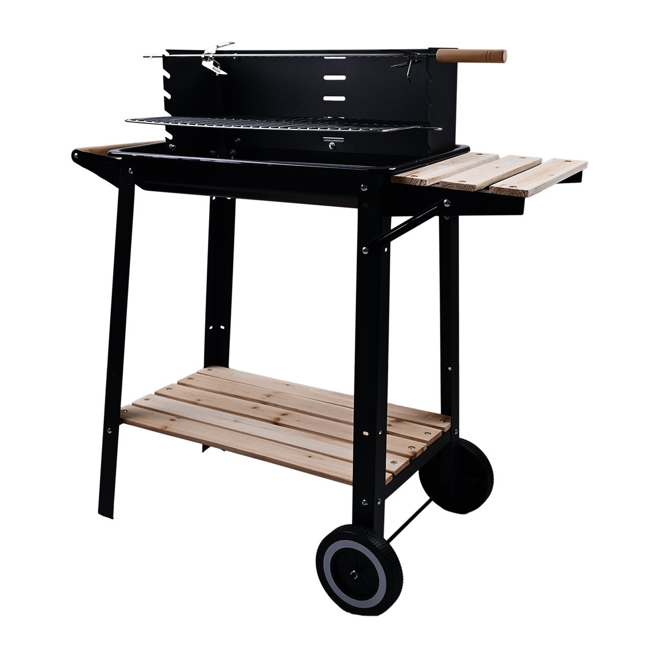 700-01332 Ψησταριά κάρβουνου τροχήλατη ορθογώνια 83x44x85 - Image 1