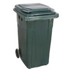 Κάδος απορριμμάτων πλαστικός με πεντάλ σε χρώμα πράσινο 240lt