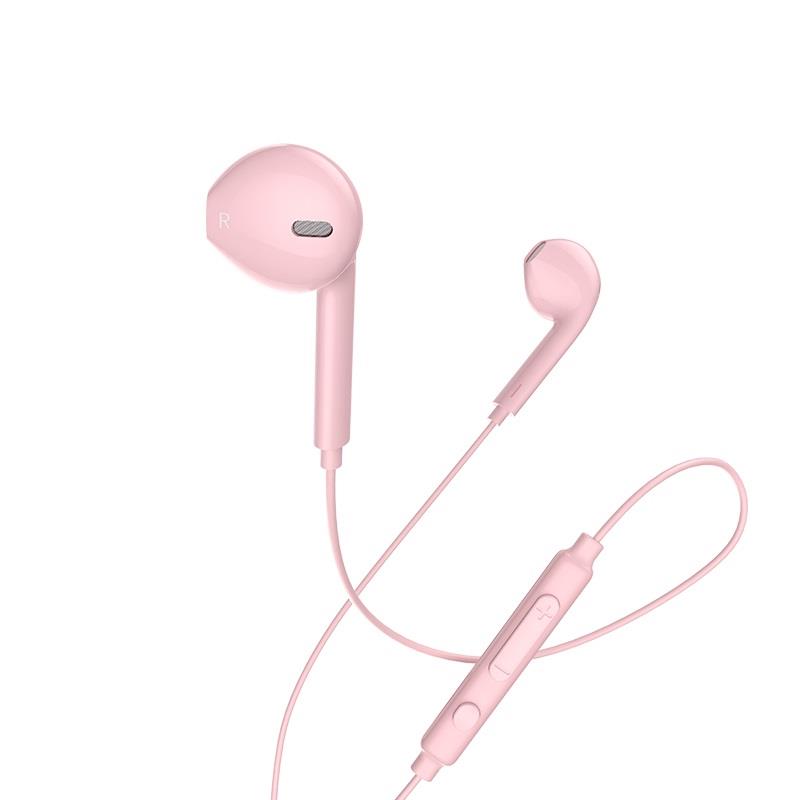 8215 HOCO M55 MEMORY SOUND EARPHONE, ΡΟΖ - Image 1