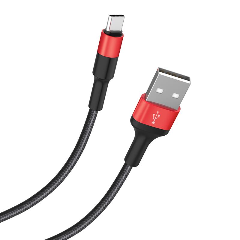 8259 HOCO X26 ΚΑΛΩΔΙΟ TYPE-C ΦΟΡΤΙΣΗΣ & DATA 1m, BLACK - RED - Image 1