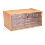 Κουτί Καλλυντικών με 4 Συρτάρια Μπαμπού 13.8x23.7x11cm