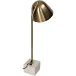 Επιτραπέζιο Φωτιστικό ArteLibre Λευκό Μάρμαρο 25x18x54cm - Image 2