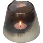 Κηροπήγιο ArteLibre Γκρι Γυαλί 11x11x9.5cm - Image 2